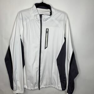 Walter Hagen White Gray Zip Front Hydro Proof Jacket Sz XL